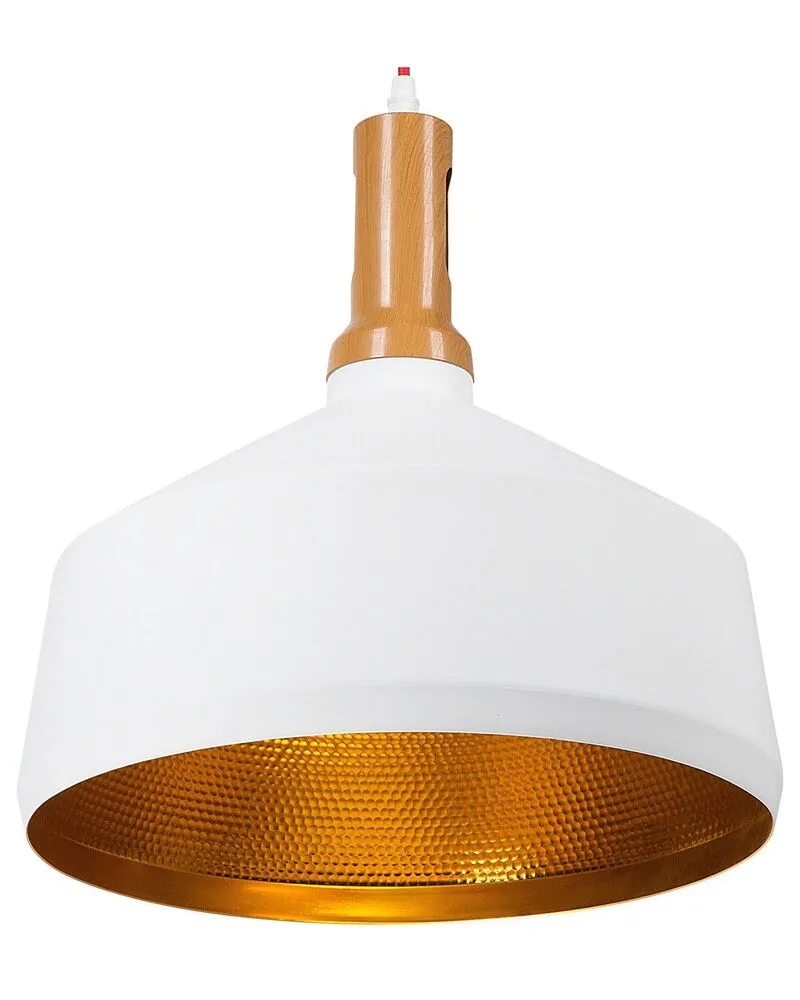 Lampe suspension blanc et doré SEPIK avec fixation réglable