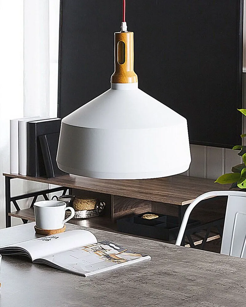 Lampe suspension blanc et doré SEPIK avec fixation réglable