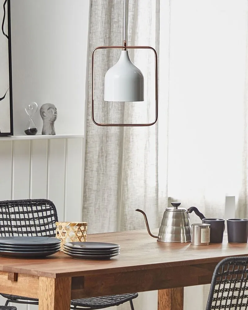 Lampe suspension blanc MAVONE avec diffuseur opale