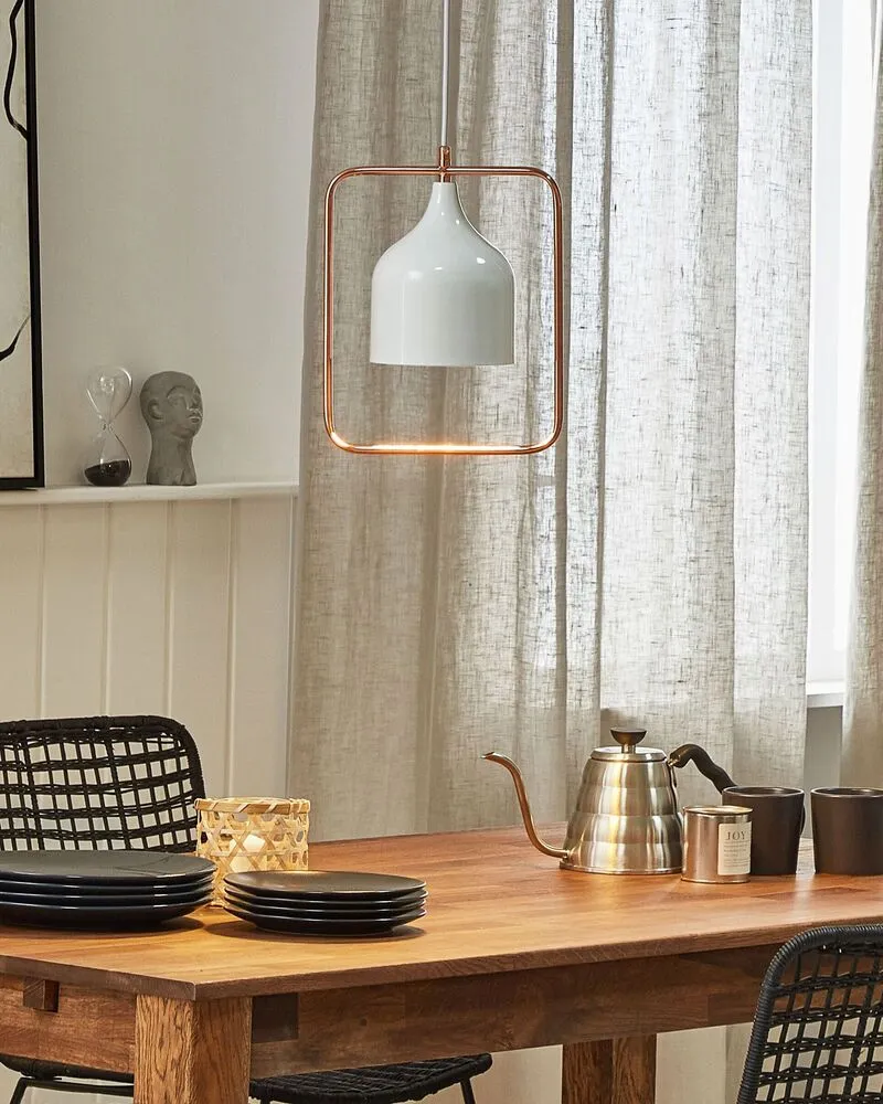 Lampe suspension blanc MAVONE avec diffuseur opale