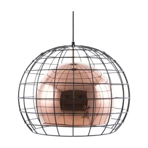 Lampe suspension cuivré LIRI avec diffuseur opale