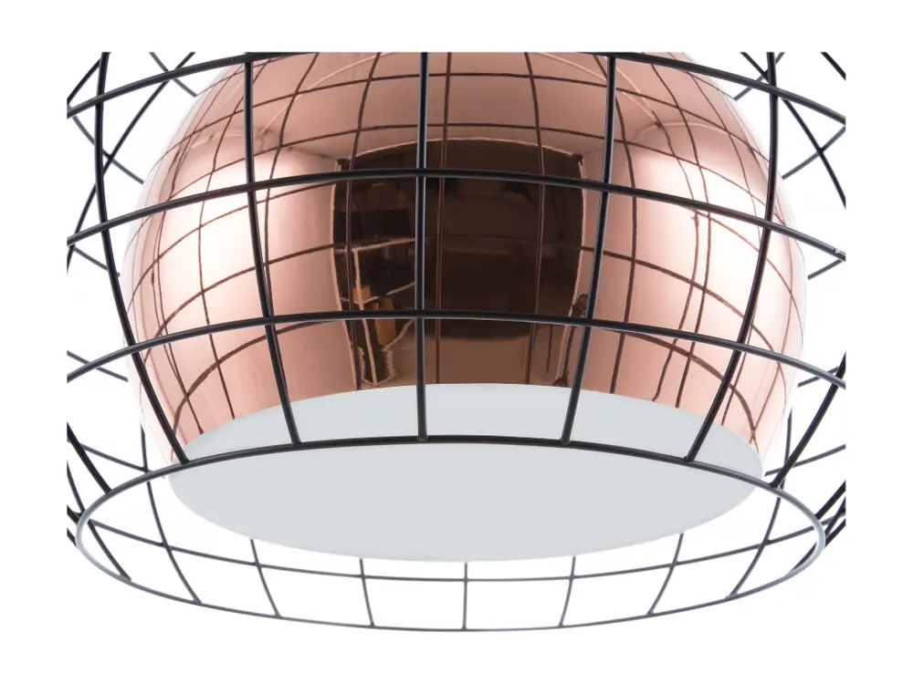Lampe suspension cuivré LIRI avec diffuseur opale