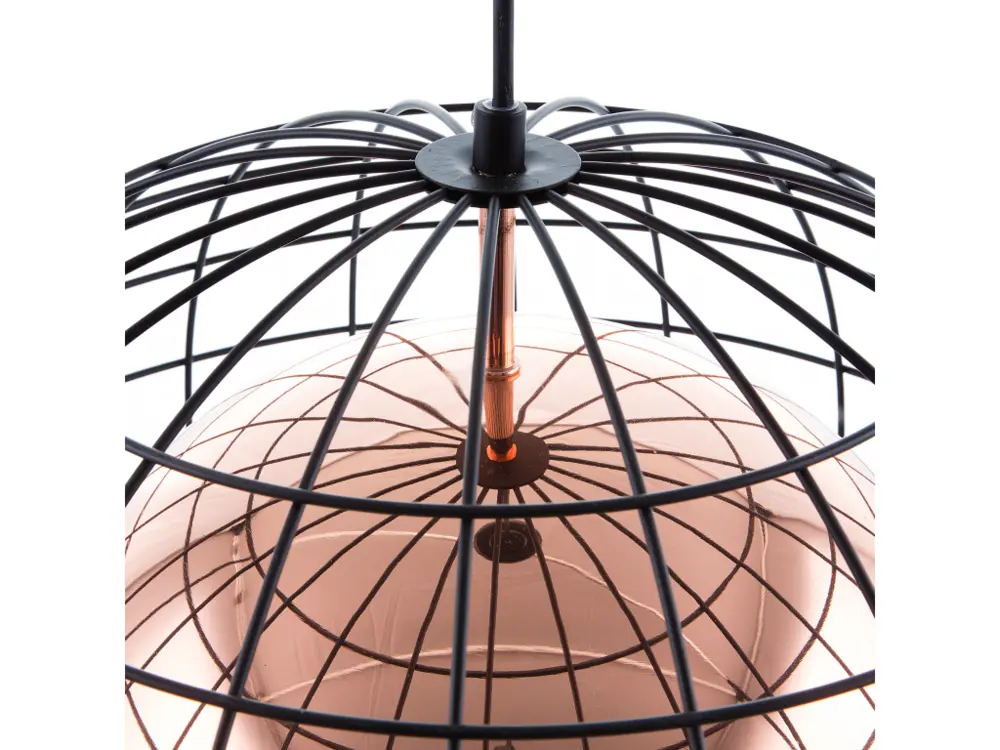 Lampe suspension cuivré LIRI avec diffuseur opale