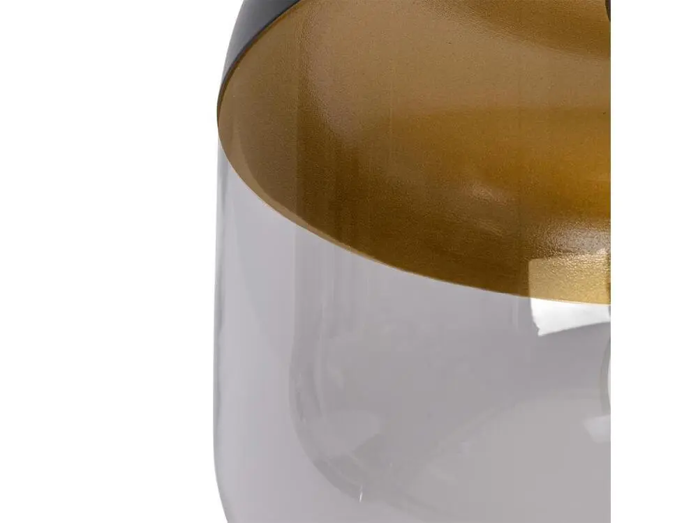 Lampe à suspension design noire avec verre doré et fumé - Kyan avec LED intégrée non remplaçable