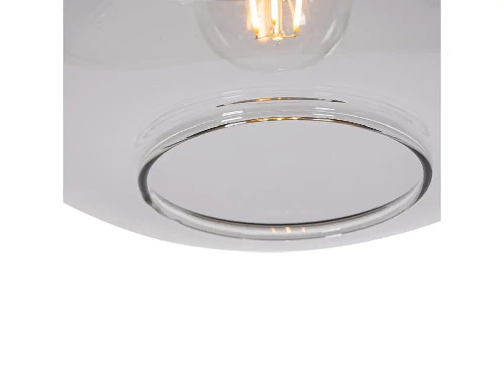 Lampe à suspension design noire avec verre doré et fumé - Kyan avec LED intégrée non remplaçable