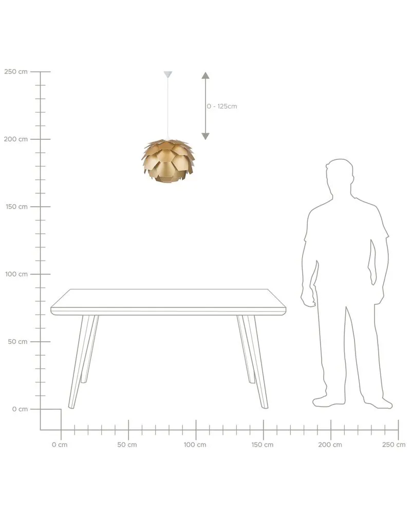 Lampe suspension dorée SEGRE portatif (Carré 30x30cm)