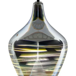 Lampe suspension en forme évasée argenté SANGONE avec fixation réglable