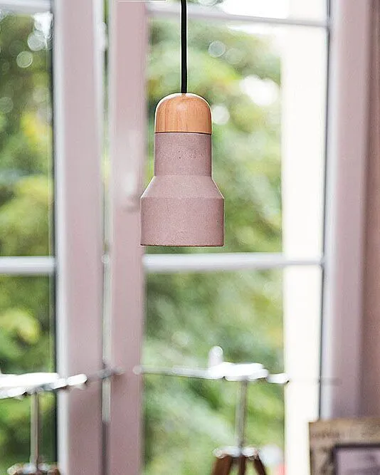 Lampe suspension gris et marron APURE avec fixation réglable