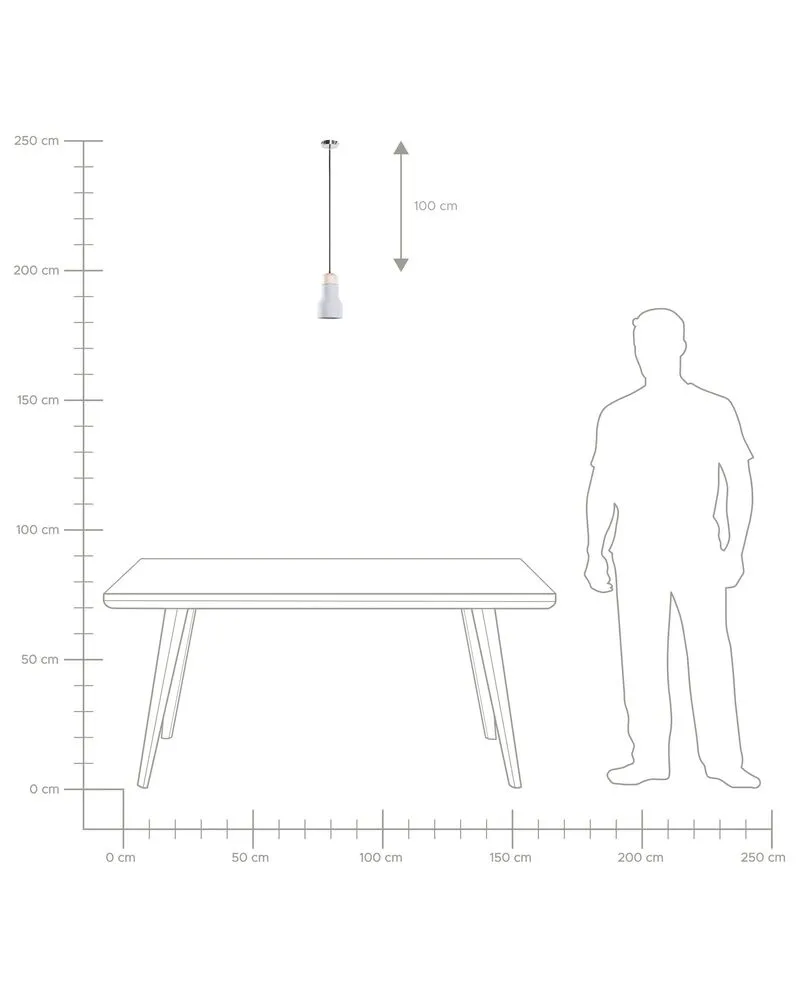 Lampe suspension gris et marron APURE avec fixation réglable