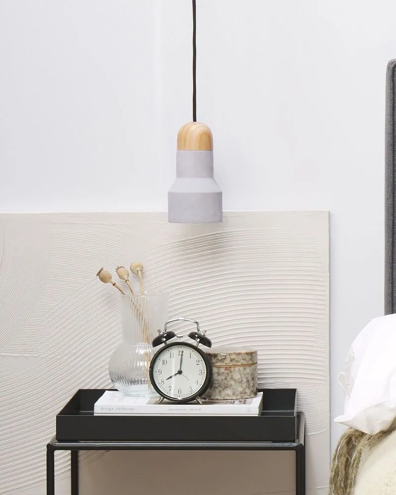 Lampe suspension gris et marron APURE avec fixation réglable