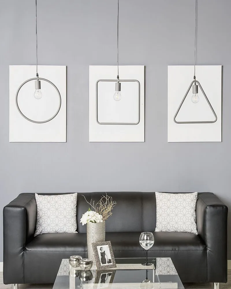 Lampe suspension grise JURUENA | 4000K | lumière neutre