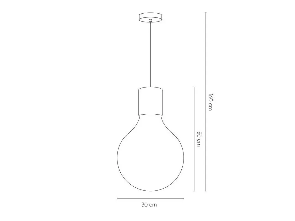 Lampe Suspension Lumineca Laugo Ø30x50 cm Gris Sans outil d'installation