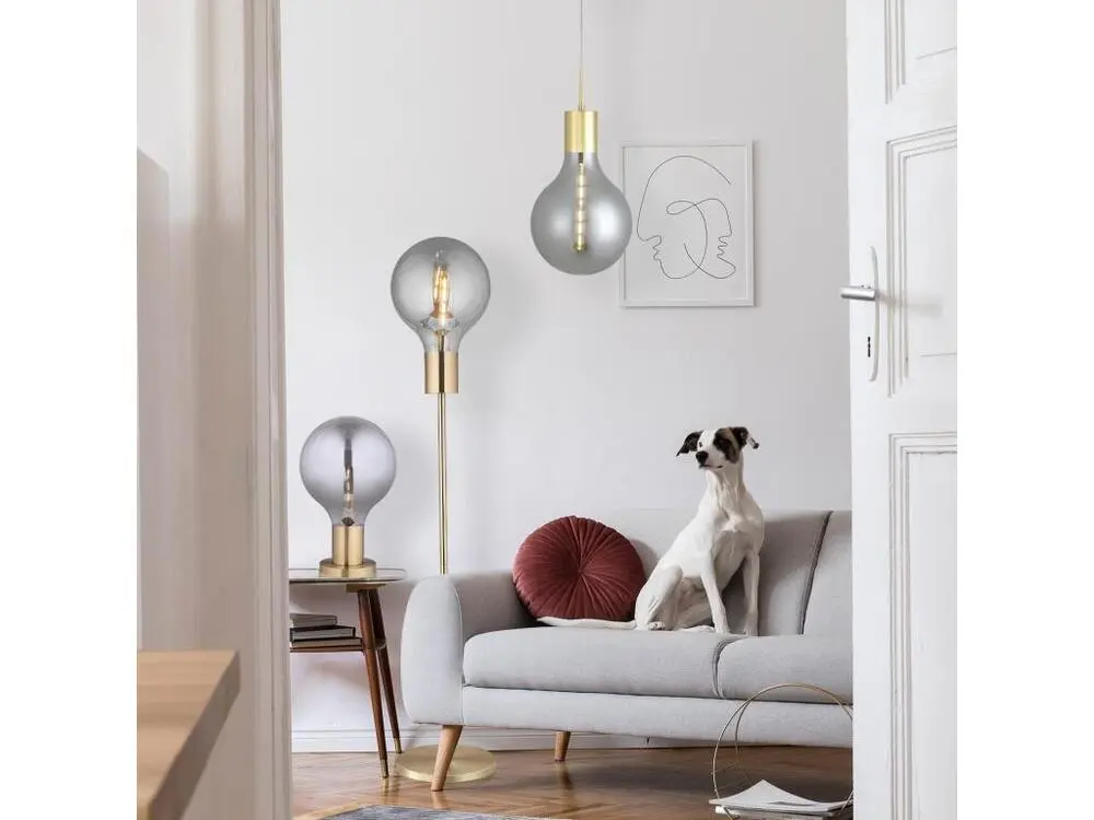 Lampe Suspension Lumineca Laugo Ø30x50 cm Gris Sans outil d'installation