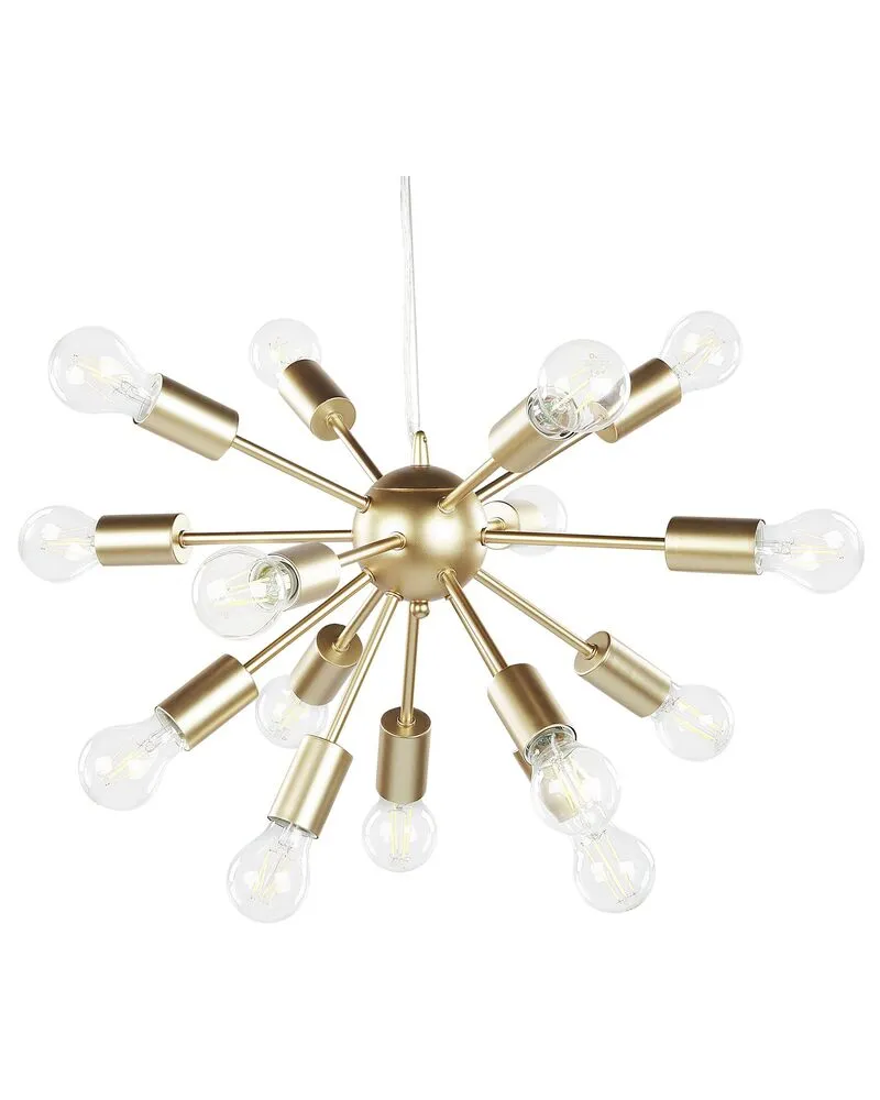 Lampe à suspension 15 lumières métal doré BALAGAS - Installation Facile
