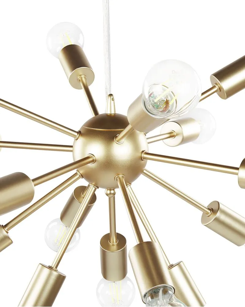 Lampe à suspension 15 lumières métal doré BALAGAS - Installation Facile