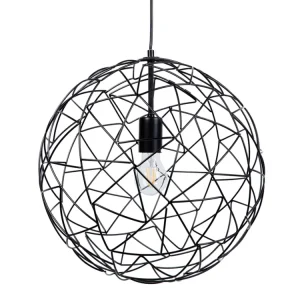 Lampe suspension en métal noir LEMME - Installation Facile