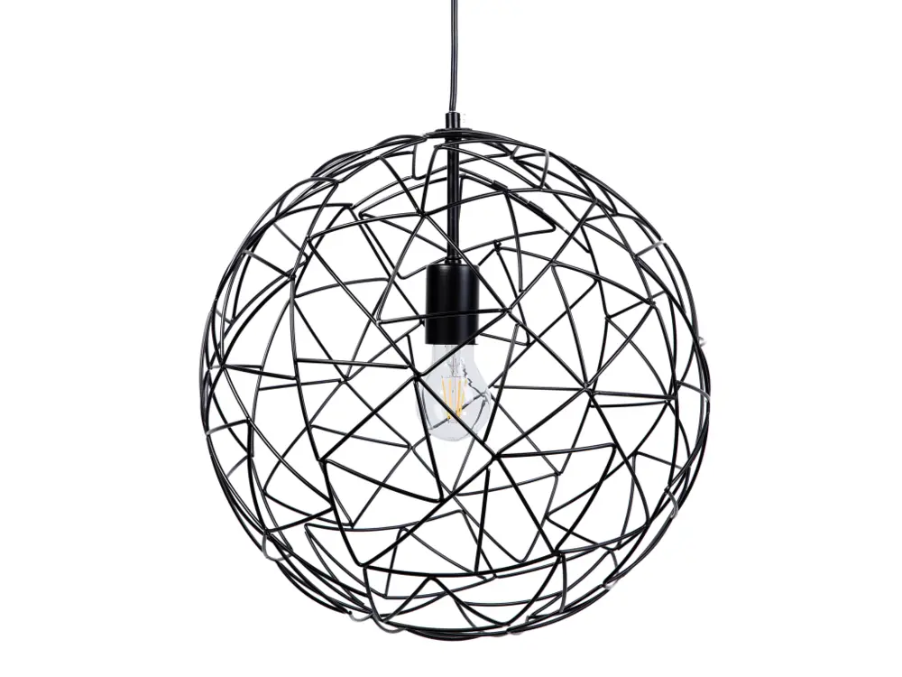 Lampe suspension en métal noir LEMME - Installation Facile