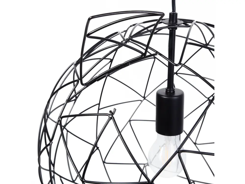 Lampe suspension en métal noir LEMME - Installation Facile