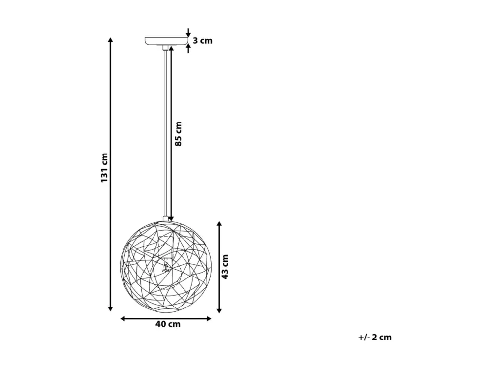 Lampe suspension en métal noir LEMME - Installation Facile