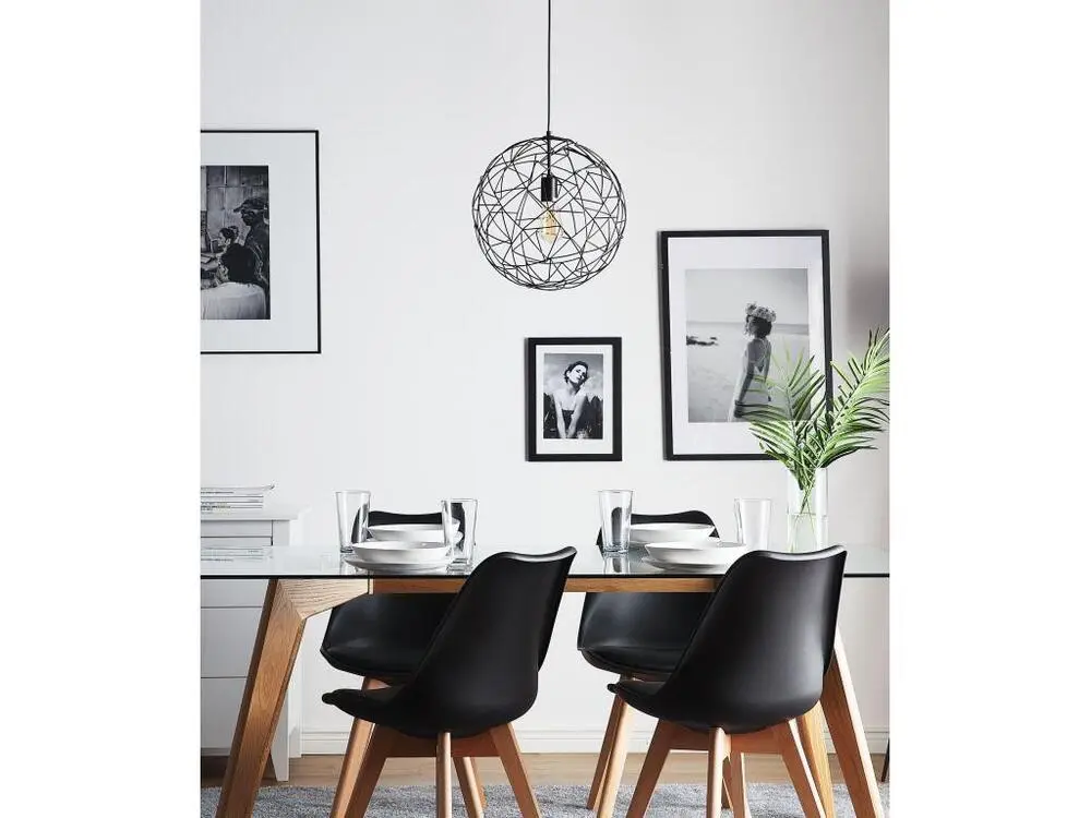 Lampe suspension en métal noir LEMME - Installation Facile