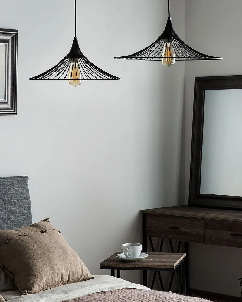 Lampe suspension en métal noir MAZARO (Carré 30x30cm)