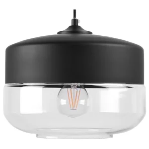 Lampe suspension noir en verre clair MURRAY