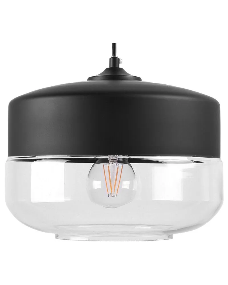 Lampe suspension noir en verre clair MURRAY