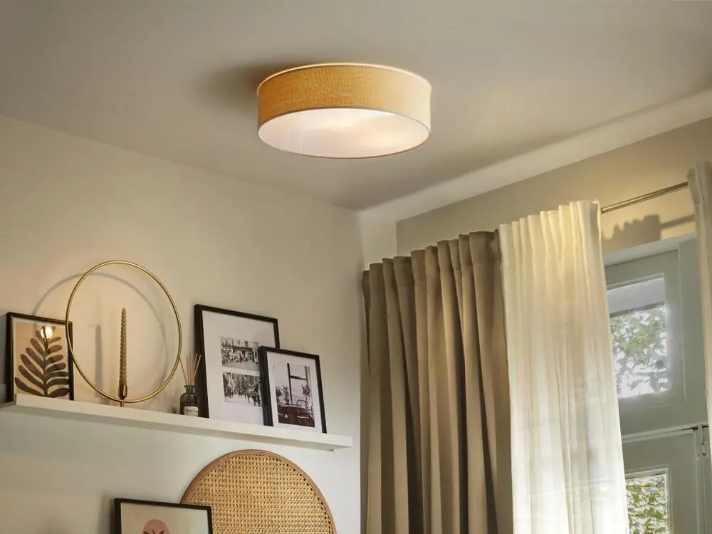 Lampe suspension en papier teinte naturelle MAGNO avec fixation réglable