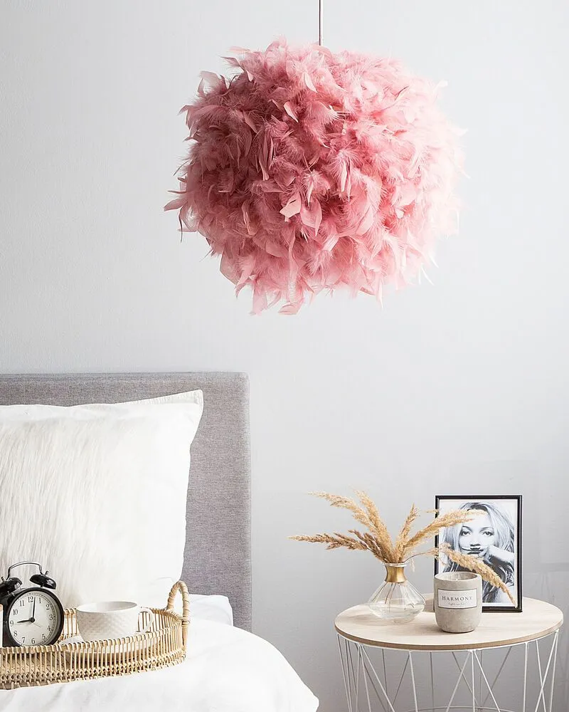 Lampe suspension rose DRAVA avec diffuseur opale