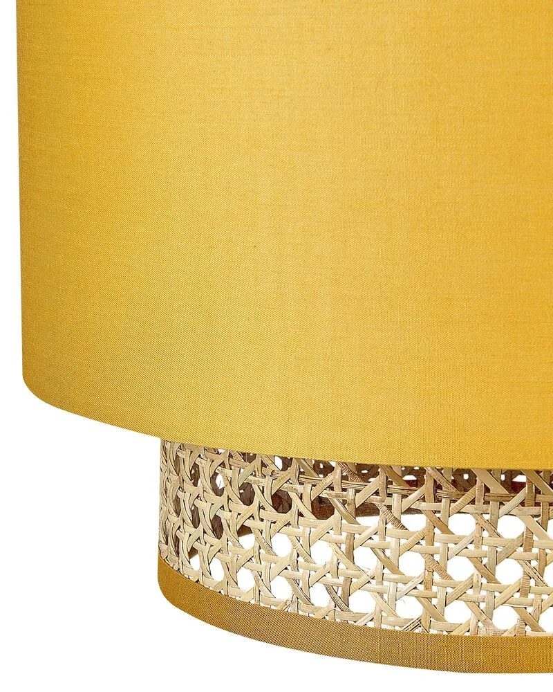 Lampe suspension en rotin jaune et naturel BOERI avec LED intégrée non remplaçable