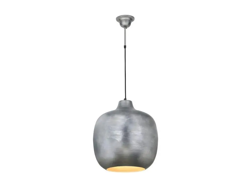 Lampe Suspension Rétro "Sawyer" 43cm Argent