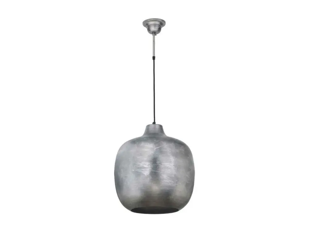 Lampe Suspension Rétro "Sawyer" 43cm Argent