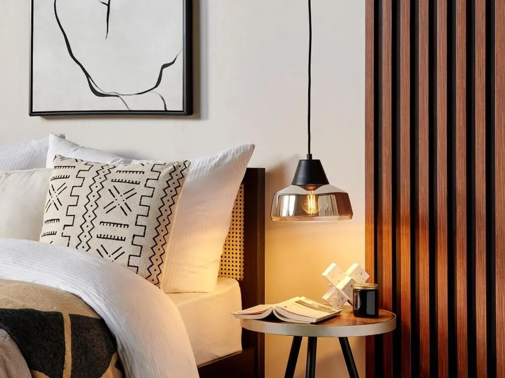 Lampe suspension en verre noir et doré TALPARO à fixation clip