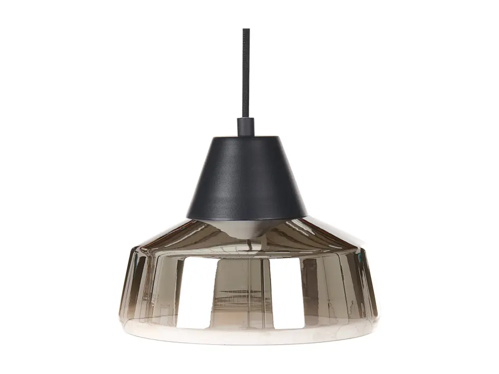 Lampe suspension en verre noir et doré TALPARO à fixation clip