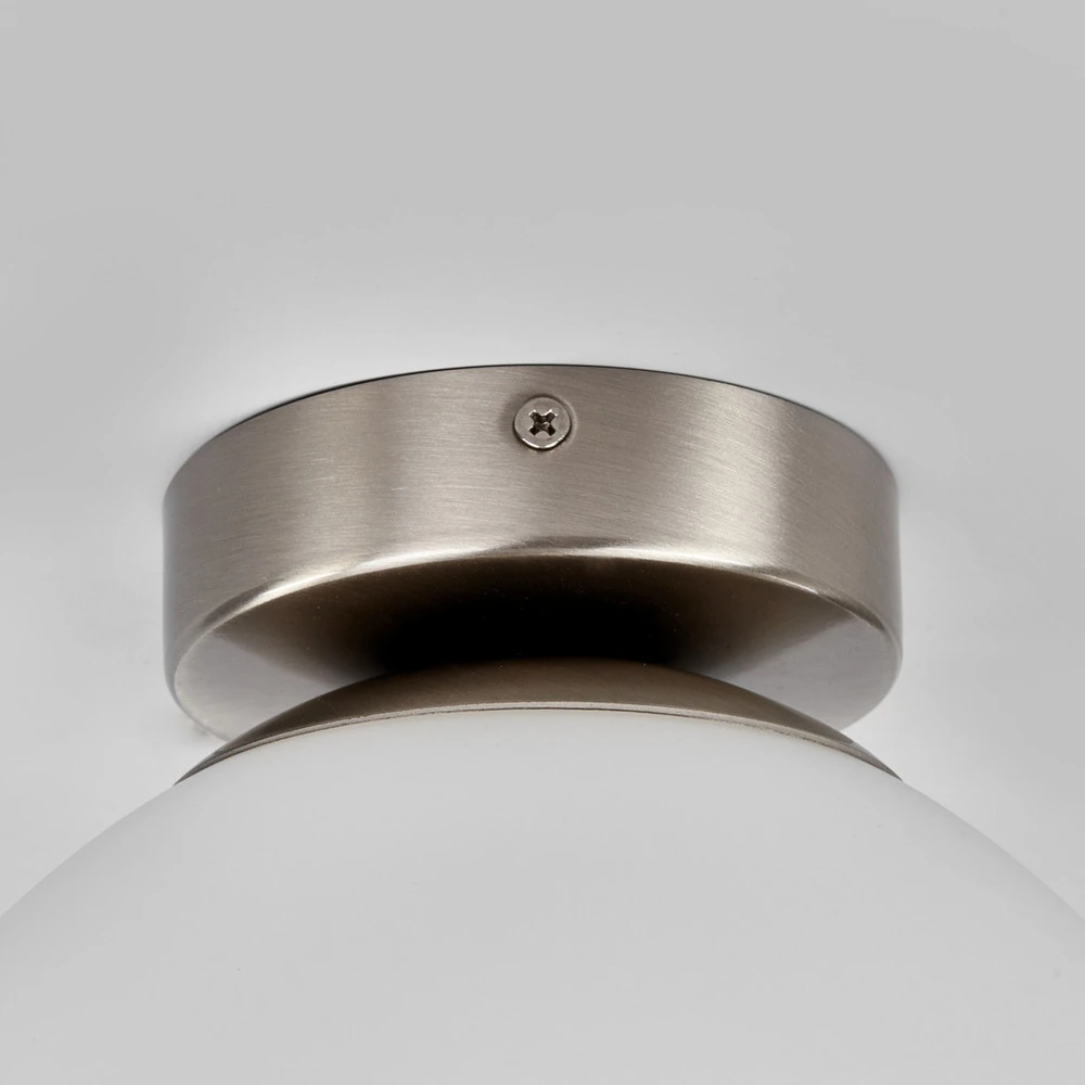 Lindby plafonnier Lennie, blanc, verre, Ø 20 cm, IP44 avec fixation réglable