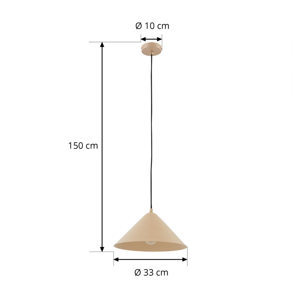 Lindby suspension Clarine, chamois, Ø 32 cm, métal