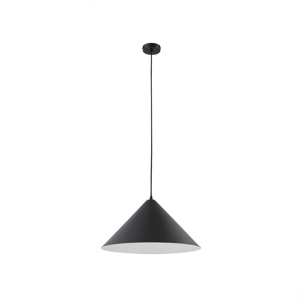 Lindby suspension Clarine, noir/blanc, Ø 50 cm, métal avec LED intégrée non remplaçable