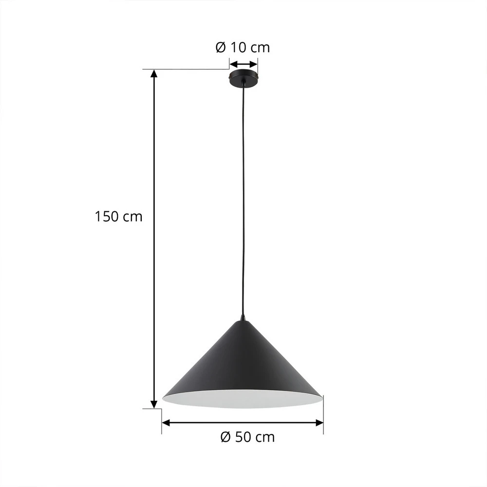 Lindby suspension Clarine, noir/blanc, Ø 50 cm, métal avec LED intégrée non remplaçable
