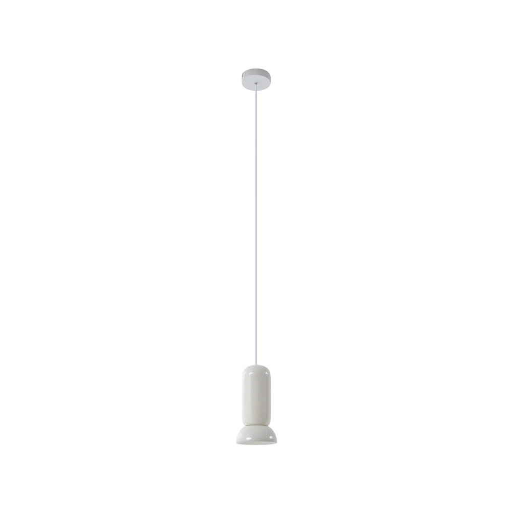 Lindby suspension Kerimi, crème, à 1 lampe avec fixation réglable