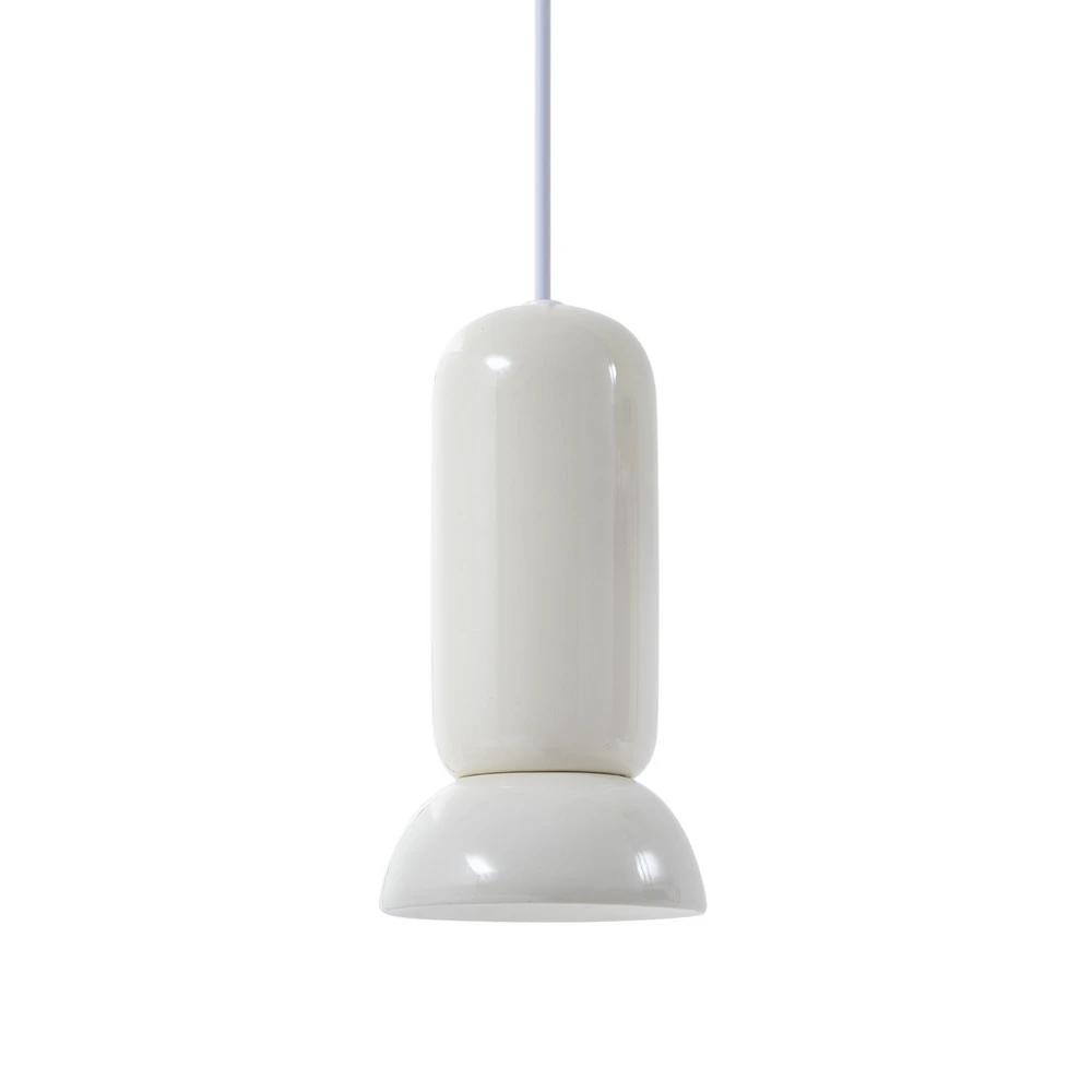 Lindby suspension Kerimi, crème, à 1 lampe avec fixation réglable