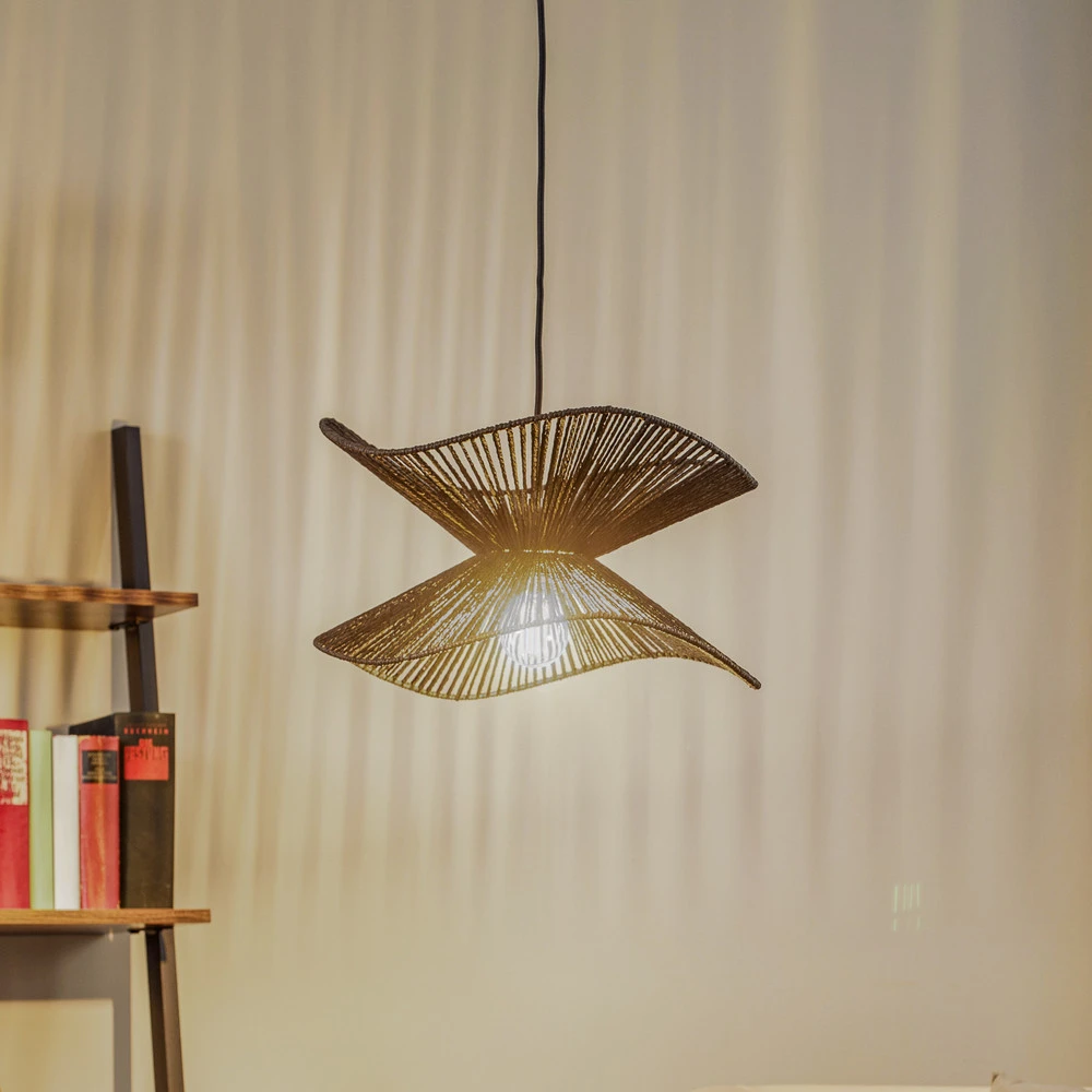 Lindby suspension Valdorin, noir, papier, Ø 40 cm, E27 à fixation clip