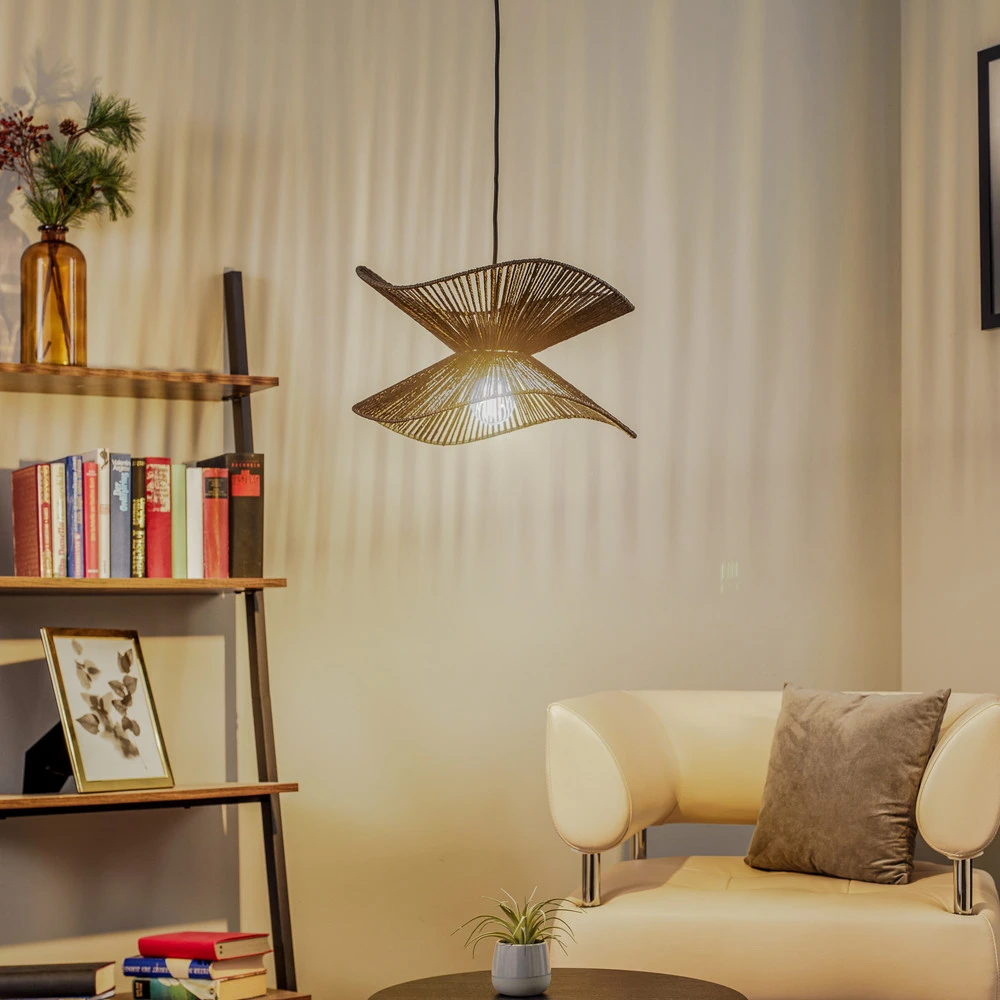 Lindby suspension Valdorin, noir, papier, Ø 40 cm, E27 à fixation clip
