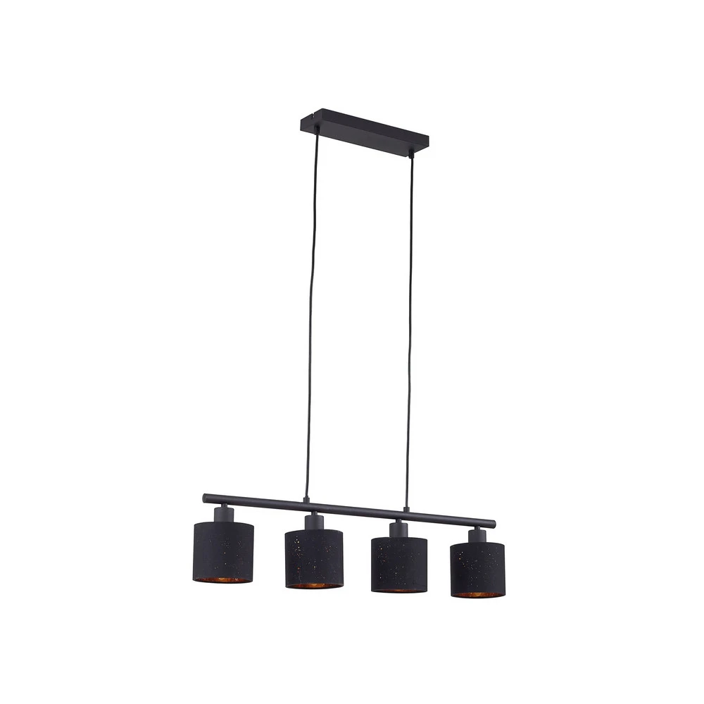 Lindby suspension Vasilia, 75 cm, noir/or, tissu | Garantie 2 Ans