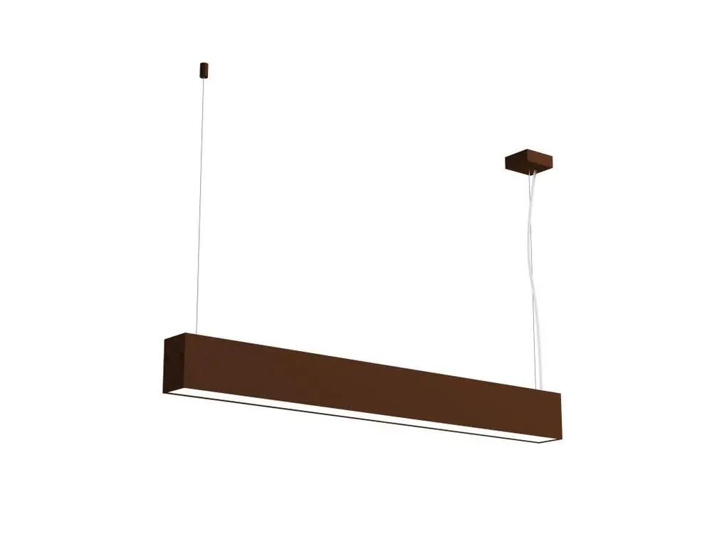 LINEAR Suspension, STRIP LED INTÉGRÉE, 14.4W, 4000K, métal, marron corten, L60cm | 4000K | lumière neutre