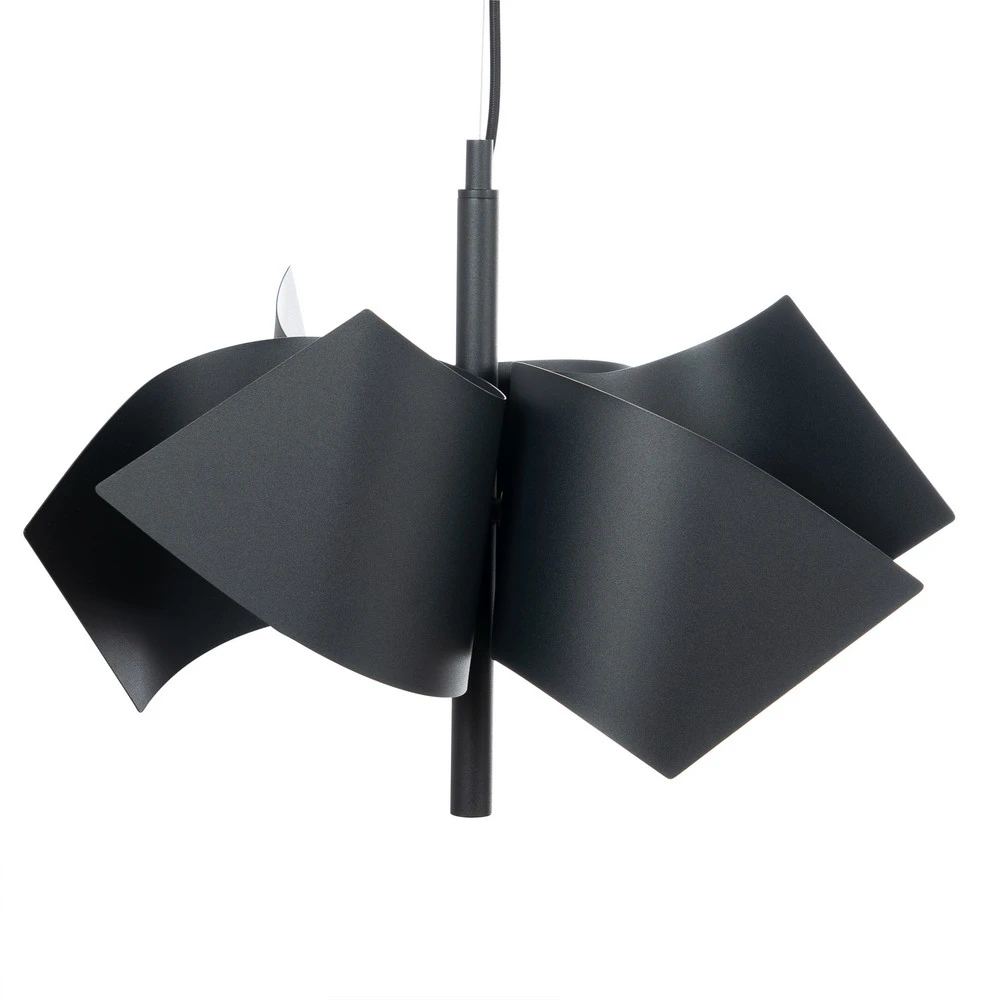 Lucande Imron suspension, à 3 lampes, noire avec diffuseur opale