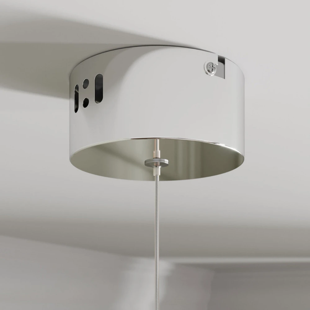 Lucande Suspension LED Hayley, Ø 9 cm, chromé, verre