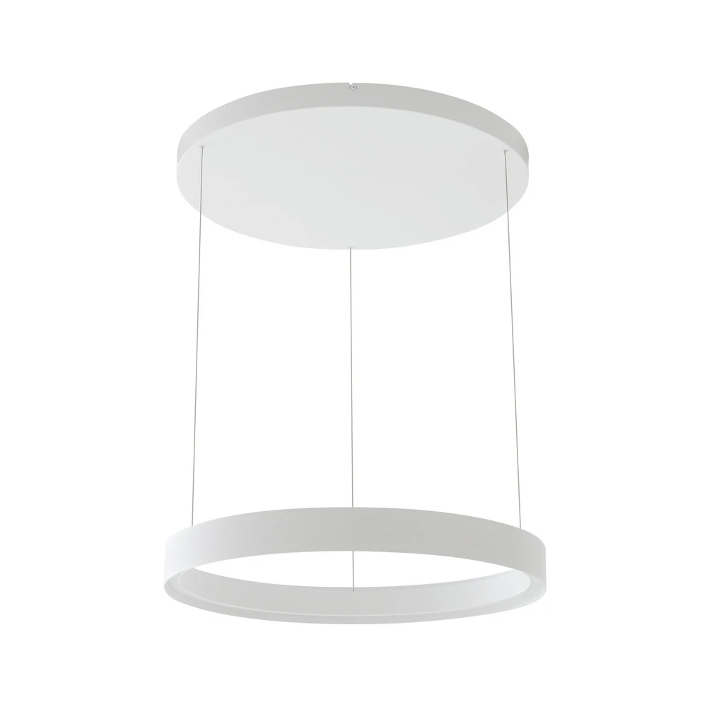 Lucande suspension LED Philine, Ø 60 cm, blanc, fer | 4000K | lumière neutre
