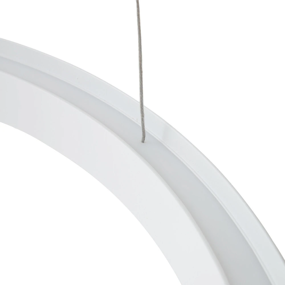 Lucande suspension LED Philine, Ø 60 cm, blanc, fer | 4000K | lumière neutre