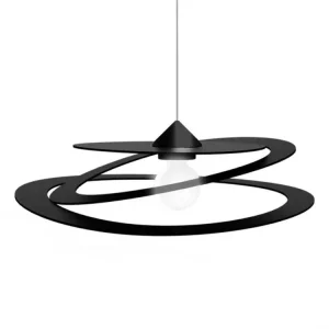 Luminaire de plafond design contemporain DILATE Suspension, 1X E27, max 42W, métal, gris, D.60cm