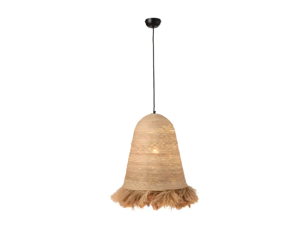 Luminaire de plafond design contemporain Lampe Suspension Design "Ozie" 50cm Naturel